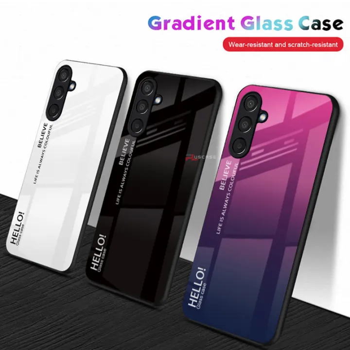 PlusCase%20for%20Samsung%20Galaxy%20M15%20/%20F15%205G%20Case%20Glass%20Hard%20Gradient%20Painted%20Shockproof%20Phone%20Back%20Cover%20-%20Image%205