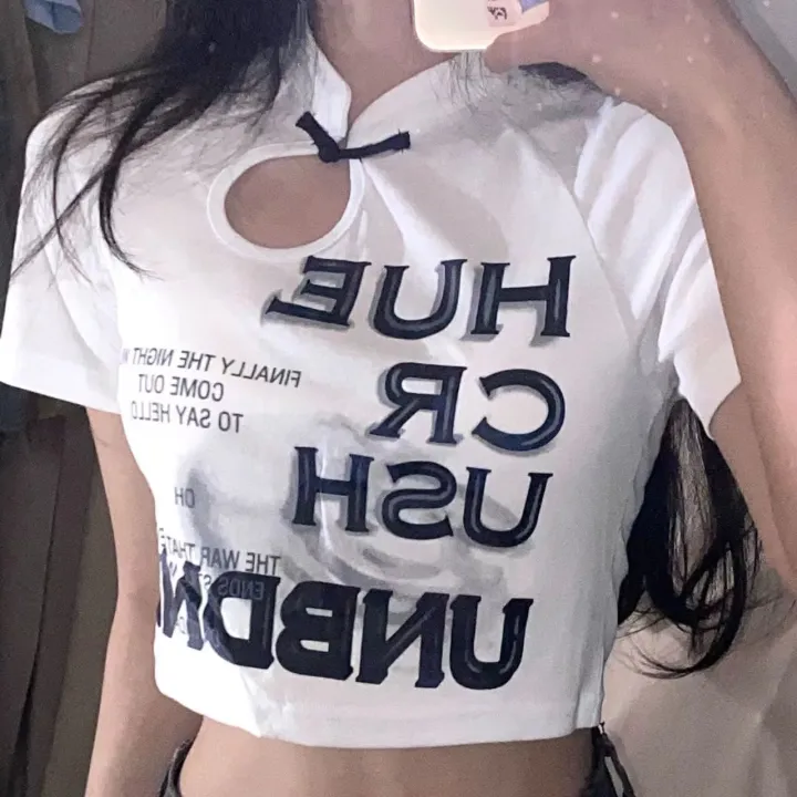 New%20Chinese-StyleTT-shirt%20Women%E3%80%90Cotton%E3%80%91Summer%20Korean%20Version%20ofbmChic%20Sweet%20Hot%20Girl%20Unique%20Short%20Top%20-%20Image%204