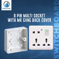 8 Pin Socket With Box Multi Function Universal Wall Socket. 