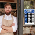 Hours Sign Double Sided Open/Closed Sign Will Return Clock with Black Vinyl Number Sticker for Business Store. 