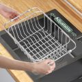 Easy Clean 304 Stainless Steel Stainless Steel Dish Drying Rack Rustproof Layer Large Capacity Kitchen Sink Dish Drainer Multi-Functional Adjustable Design Adjustable Drain Basin Vegetable Storage. 
