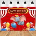 Custom Dumbo Circus Photo Backdrop Carnival Twinkle Star Newbon Boy Happy Birthday Party Photograph Background Banner Decoration.