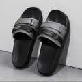 Premium Black   SPORT HAPPY Slides Slipper Slippers Sandals for Men Slides Slipper for Men - S0018. 