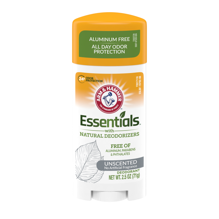 Arm & Hammer Essentials Natural Deodorant, Unscented,74g