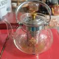 Heat Resistant Glass Teaset Flower Tea Pot Puer Kettle Coffee Teapot-1600ml. 