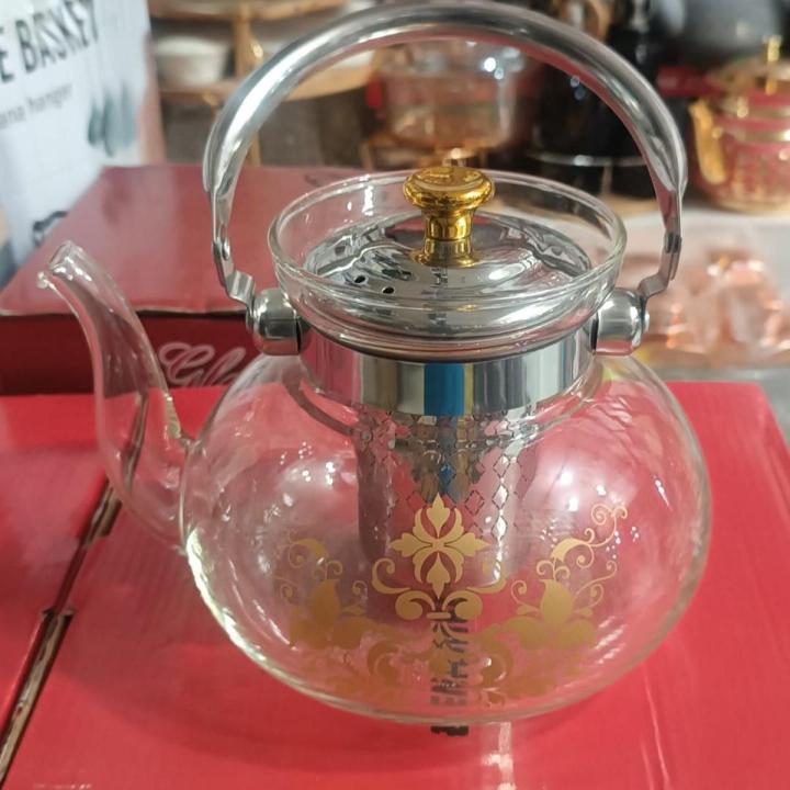 Heat Resistant Glass Teaset Flower Tea Pot Puer Kettle Coffee Teapot-1600ml