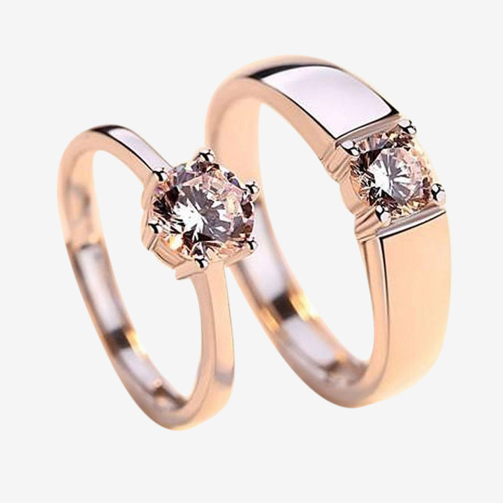 Crystal cz Stone Wedding Engagement Rings for Couple Ring For Girls 