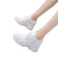 Inner Heightened Small White Shoes Women's 2023 New Spring Flying Woven Mesh Casual Sneakers Breathable Platform Daddy Shoes Summer. 