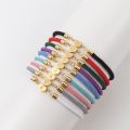 2023 Hot Stainless Steel Heart Rope Charm Bracelets Women Colorful Adjustable A-Z Letter Bracelet For Women Jewelry Gift.