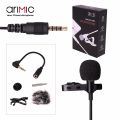 Arimic Lavalier Lapel Clip-on Omnidirectional Condenser Microphone Kit with cable adapter & windshield for iPhone Samsung.
