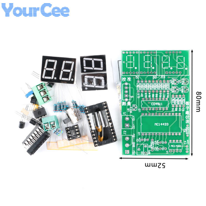 Digital Millivoltmeter Pcb Board Diy Kit 5v Ad Conversion Welding Soldering Electrical Electronic Skills Teaching Training Suit