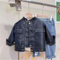 New 2023 Boys' PU Leather Toddler Jacket Baby Boy Spring Autumn Infant Kids Girls Motorcycle Coat Korean Style Black Outerwear.