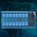 Relay module board 12V robust and durable 16-channel relay interface control with optocoupler protection FOR microcontroller.