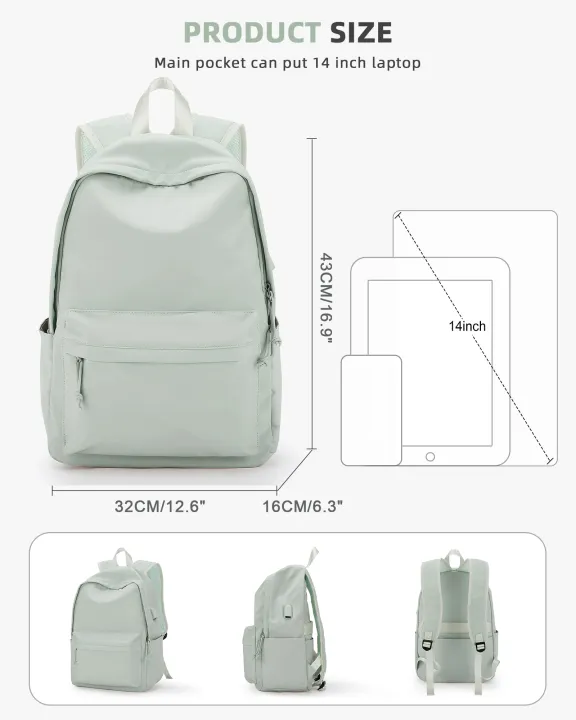 Concise%20Style%20School%20Bag%20For%20Teen%20Girls%20Boys%20,Fashion%20Casual%20Large%20Capacity%20Work%20Weekend%2014Inch%20Laptop%20USB%20Charging%20Backpack%20-%20Image%203