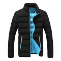 Men's Solid Color Stand-collar Cotton-padded Jacket Short Padded Jacket Mens Outing Riding Climbing Warm Coats.