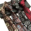 New Fashion Men's Tie Paisley Floral Tie Red Purple 8cm Silk Formal Necktie for Men Jacquard Neck Ties Gifts For Men.