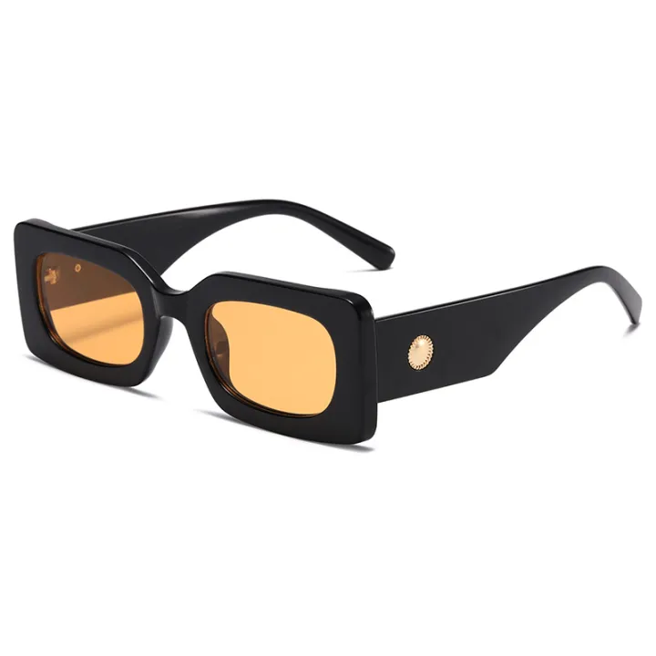 3316 Retro Thick Square Brown Glasses UV Protection Sunglasses