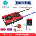 DALY Smart 7S 8S 10S 12S 13S 14S 15S 16S 24V 36V 48V 60V 30A 60A Li-ion lifepo4 Battery Protection Board BMS Bluetooth APP 485. 