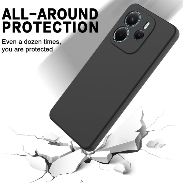 Xiaomi%20Redmi%20Note%2014%204G%20Silicone%20Matte%20Flexible%20Soft%20Phone%20Case%20-%20Black%20-%20Phone%20Back%20Cover%20-%20Image%202