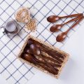 Wooden Spoons, 10 PCS Wood Soup Spoon Set, Long Handle Natural Wood Table Spoons for Eating Mixing Stirring Cooking - 7.3 Inches. 