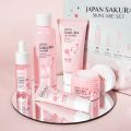 5-piece Gift Box Cherry Blossom Sakura Skin Care Set Collagen Eye Cream Serum Facial Cleanser Toner Facial Cream Beauty Makeup.
