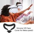 VR Face Cover Sweat-Proof Silicone Cushion VR Accessories Lightproof Anti-Leakage Face Cover Compatible For Meta Quest 3 VR Gaming Headsets. 