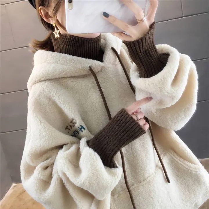 Imitation%20Lamb%20Wool%20Thickened%20Sweater%20Autumn%20and%20Winter%20New%20Schoolgirl%20Hooded%20Coat%20Korean%20Style%20Loose%20False%20Two%20Pieces%20Top%20-%20Image%207