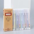 12 PCS Colored gel pens set Kawaii blue 0.5 mm ballpoint pen for journal Cute School supplies Korean stationery.