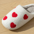 Cute House Slippers Women Winter Home Exquisite Little Heart Love Fuzzy Warm Comfy Non Slip Flat Plush Shoes Girls Gift Lover.