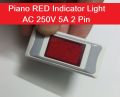 Piano RED Indicator Light AC 250V 5A 2 Pin Heavy Duty Brass Contact RED Indicator Light Switch Socket For Electrical Devices AC Line Indicator Made In Bangladesh. 