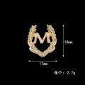 1PC Letter M Men Suit Collar Pin Brooch Fashion Accessory Men Women Shirt Pin.