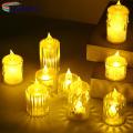 Crystal Chandelier Set Sparkling Crystal Led Candle Lights for Wedding Home Decor Set of 3 less Than 3d Flickering Flame Candles.
