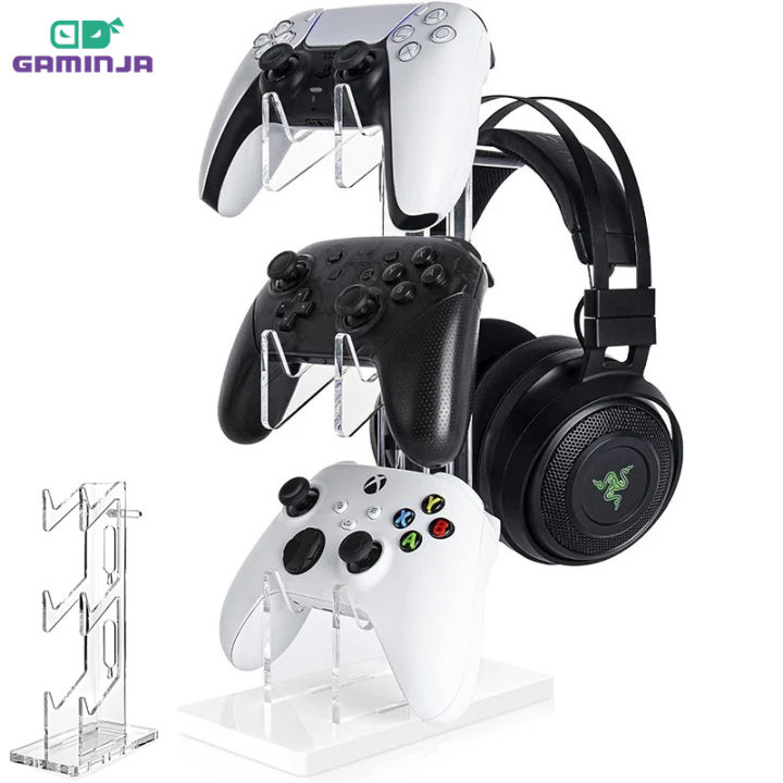 【Exclusive Online Deals】 GAMINJA Controller Display Stand Compatible with PS5 PS4 Nintendo Switch Xbox Game Controller Holder Headphone Hol