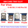 For Vivo V40 5G / Vivo V40 Pro 5G Dual Nano Sim Card Tray Slot Holder Sim Adaptor With Free Sim Ejector Pin Replacement Part. 