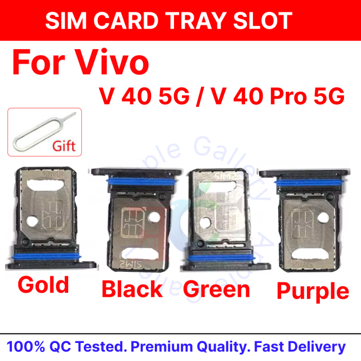 For Vivo V40 5G / Vivo V40 Pro 5G Dual Nano Sim Card Tray Slot Holder Sim Adaptor With Free Sim Ejector Pin Replacement Part