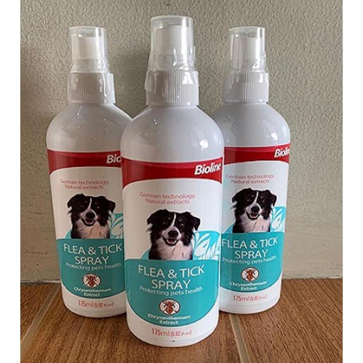 Bioline Dog Flea & Tick Spray Anti Tick and Flea Lice Spray 175ml