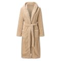Winter Warm Casual Robes Woman Ear Hooded Bathrobe Plush Robe V Neck Long Sleeve Shawl Kimono Warm Bath Robes Female Warm Coat. 
