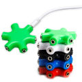 Multiple Headphone Splitter 5 Jack 3.5mm Audio Adapter 1 Male to 5 Port Female Splitter with 3.5mm Stereo Cable for Earphone. 