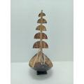 Handcrafted Coconut Shell made five Sailing Boat Showpiece. 