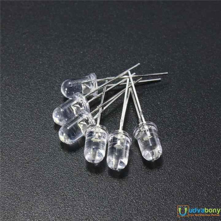 50Pcs- Transparent WHITE 5mm Water Clear LED White 5mm Ultra Bright Transparent Round 5mm LED Light Emitting Diode Water Clear White Light Bulbs