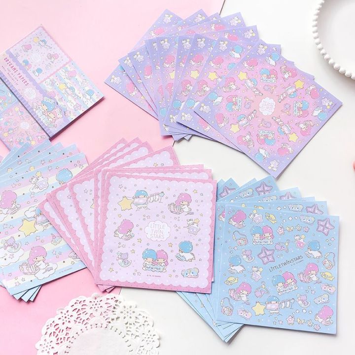 Sanrio Hello Kitty My Melody Cute Handmade Paper Cutting Cartoon Little Twin Stars Kindergarten Diy Colored Paper Children Gifts