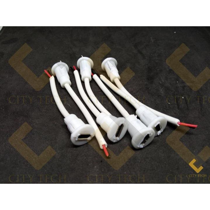 Micro USB Female Socket Panel Mount With Cable-5Pcs
