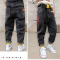 Boy's Jeans Spring Thin New Style Pants Big Boy Children Autumn Loose Stretch Trousers Korean Version. 