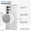 Samsung Galaxy S24 Ultra Anti Yellow Magsafe Magnetic Wireless Charging Case Clear Transparent Shockproof Back Cover Phone case.