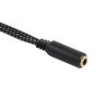 2Pcs 3.5mm Stereo Jack 1 Female to 2 Male Y Splitter Cable Headphone Microphone Plug Audio AUX to AU. 