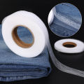 60M Double-sided Non-woven Adhesive Cloth Hem Tape Iron-on Clothes Sewing Turn Up Hem Non-woven Fabric Liner Clothing Tools 1Roll. 