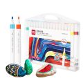 Deli acrylic marker pen set waterproof student kids art painting watercolor pen 12/24/36 stationery wholesale.