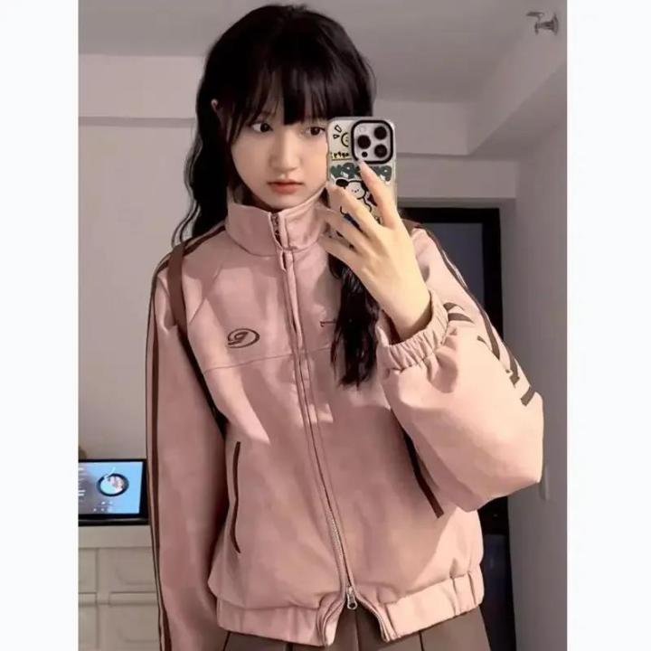 Deeptown%20Vintage%20Y2k%20Pink%20Suede%20Jacket%20Women%20Korean%20Fashion%20Streetwear%20Cropped%20Bomber%20Jackets%20Japanese%20Style%20College%20Spring%20Coat%20-%20Image%203