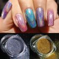 Holographic Chrome Nail Powder Glitter Laser Silver Rose Gold Nail Art Pigment Polish Rub Dipping Dust Flakes 3D Manicure TR1028. 