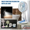 Rechargeable Portable Folding Table Fan with LED Light.